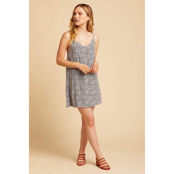 Lacausa Tan Black Leopard Print Sleeveless Mini Slip Dress Women's Size XS - Picture 1 of 7